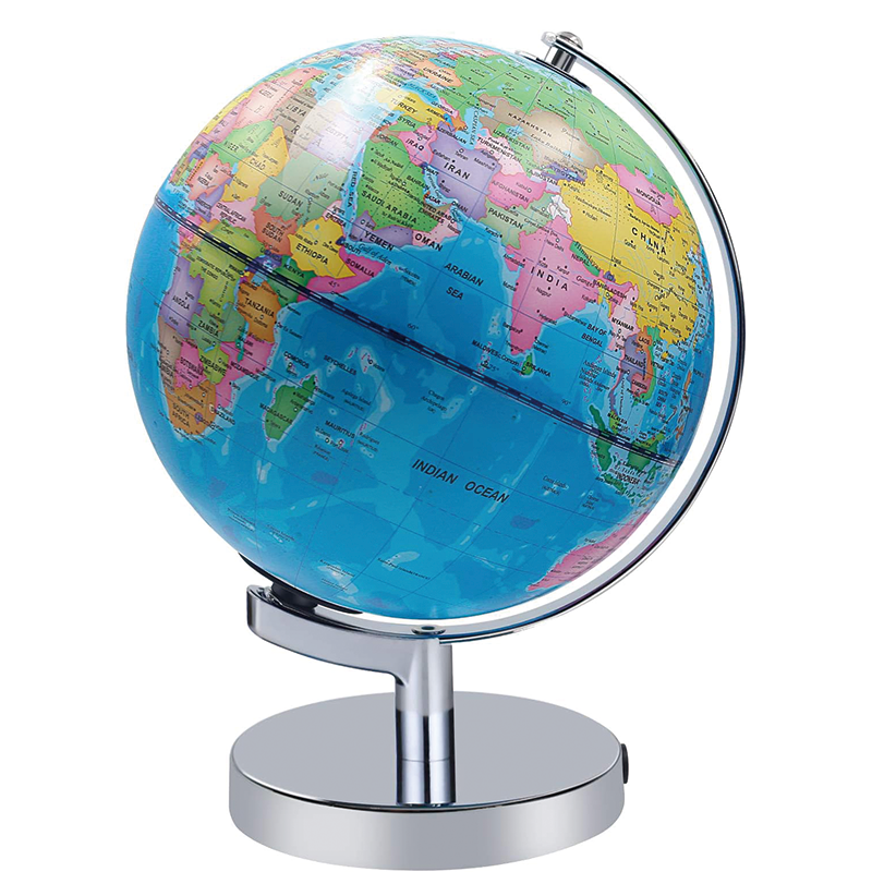 8 Inch Educational Geographic Globes with Stand Built, Illuminated World Globe 2 in 1 Interactive Educational Geographic Earth Globe Learning Toy
