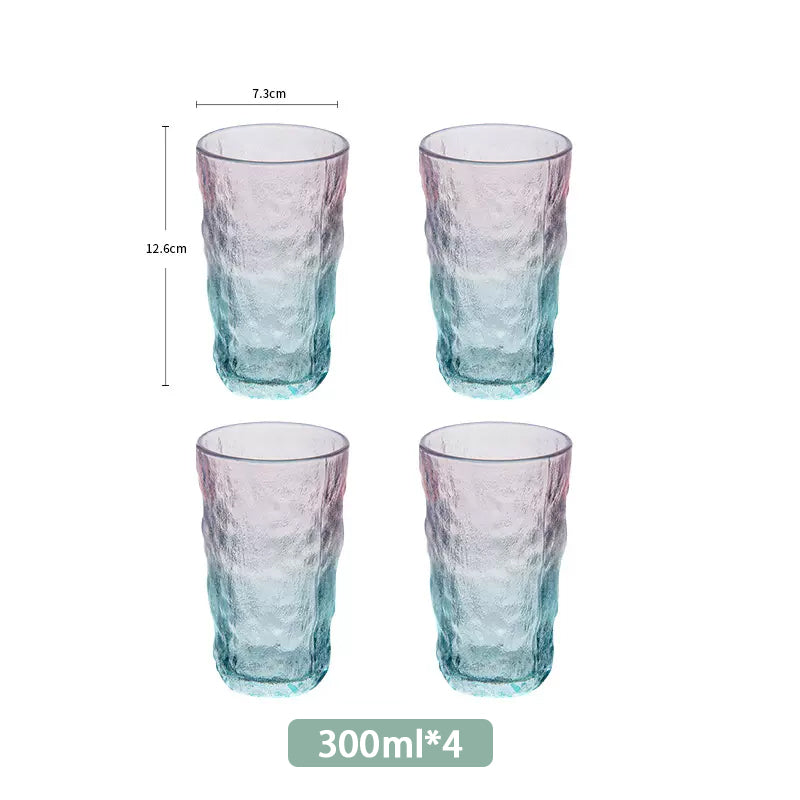 Glacier Pattern Glass Cup Water Cup Beverage Coffee Cup Household Gradient Color Water Cup