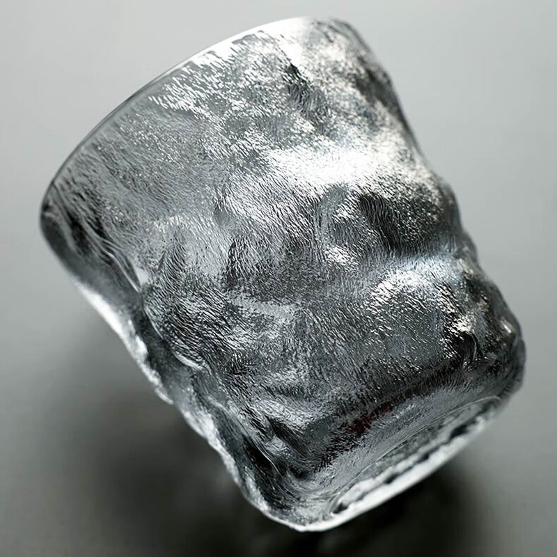 Glacier Pattern Glass Cup For Home Living Room, Drinking Cup, Hospitality Green Tea Cup Set, High-End Gray x6Glass Cup/ 250ml