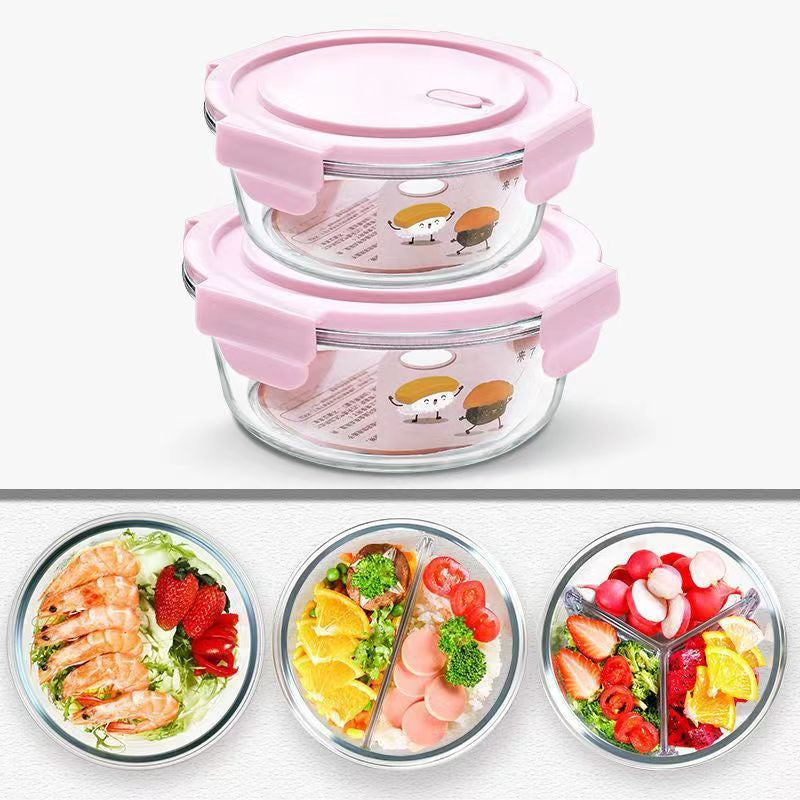 Heat-Resistant Glass Lunch Box Microwaveable, High Borosilicate Lunch Box For Students, Fresh Fruit Lunch Box With Lid And Sealed Lunch Box For Office Workers