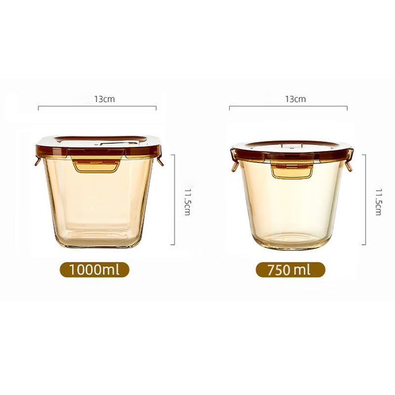 Amber Glass Soup Bowl Soup Cup Sealed Crisper Microwaveable Porridge Bowl Lunch Box For Office Workers
