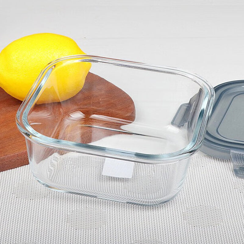 Heat-Resistant Glass Storage Box Gaopeng Tempered Glass Bowl Refrigerator Microwave Storage Bowl Lunch Box Square Lunch Box