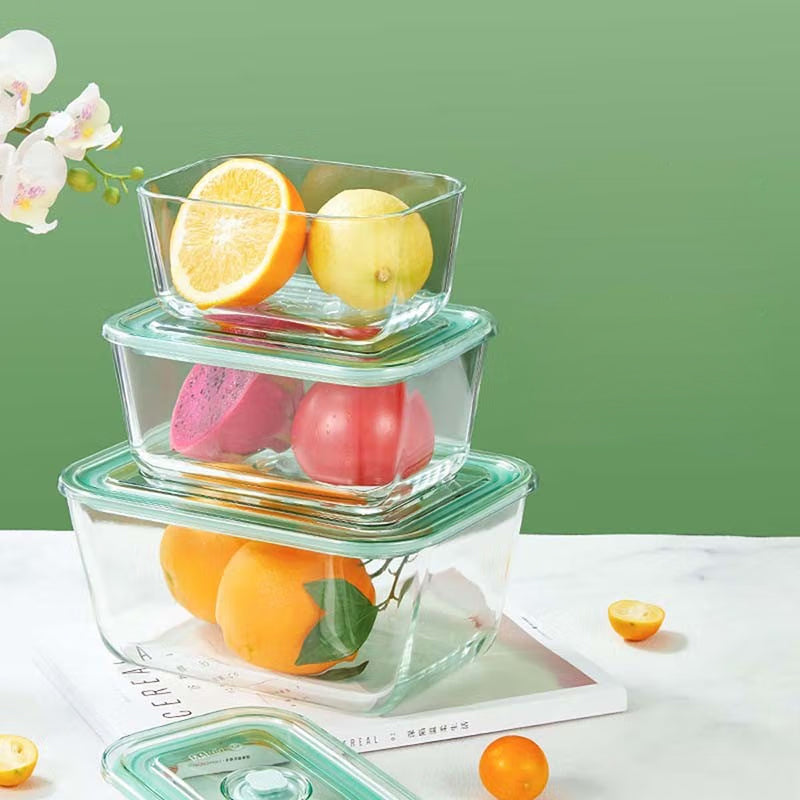 Fresh-Keeping Box Glass Lunch Box Microwave Heating Refrigerator Storage Box Pickles Kimchi Sealed Box With Lid