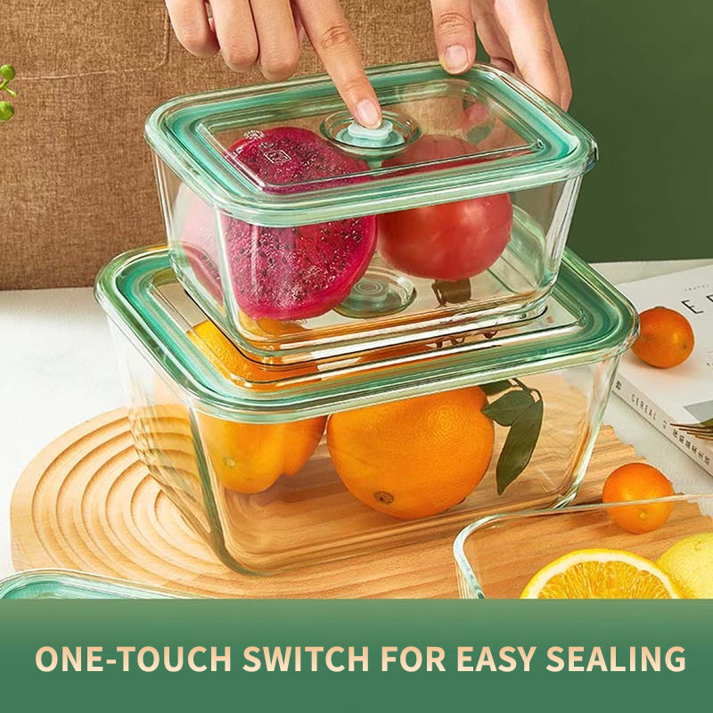 Fresh-Keeping Box Glass Lunch Box Microwave Heating Refrigerator Storage Box Pickles Kimchi Sealed Box With Lid