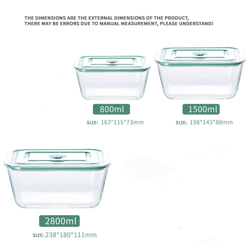 Fresh-Keeping Box Glass Lunch Box Microwave Heating Refrigerator Storage Box Pickles Kimchi Sealed Box With Lid