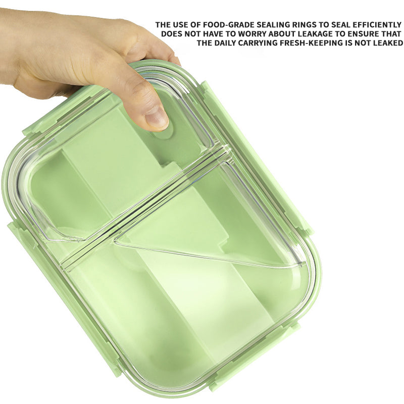 Heat-Resistant Glass Lunch Box Microwaveable, High Borosilicate Lunch Box For Students, Fresh Fruit Lunch Box With Lid And Sealed Lunch Box For Office Workers