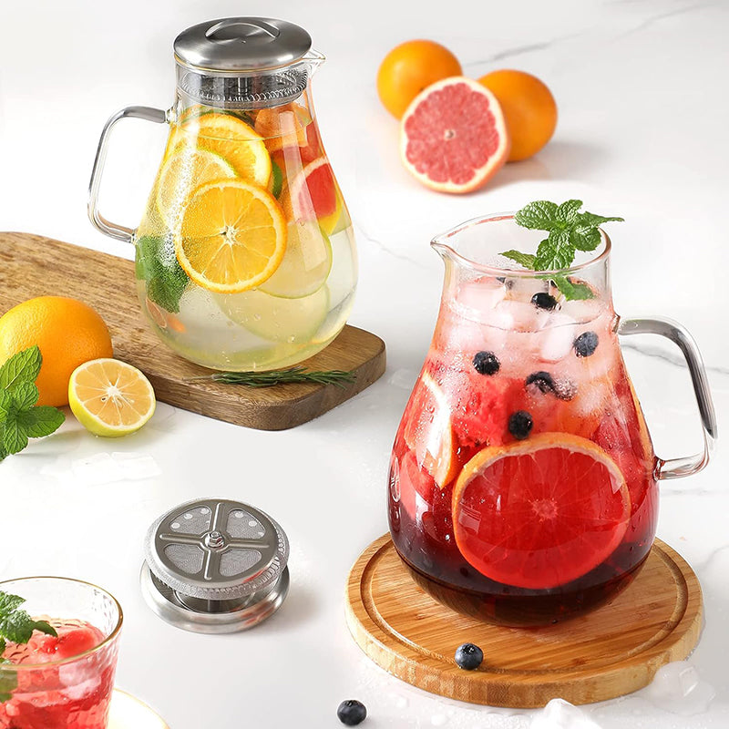 64 Ounces Water Pitcher with Handle Beverage Carafe Pitcher for Juice, Milk, Beverage, Hot/Cold Water & Iced Tea