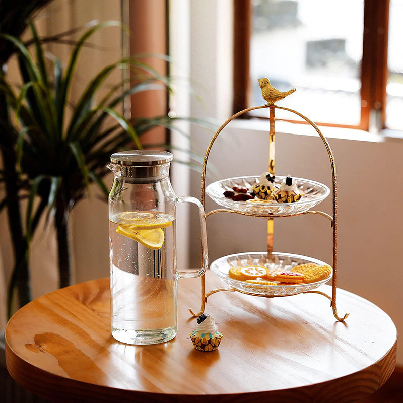 1500ml Water Pitcher Glass Pitcher with Lid and Handle Pitcher for Ice Tea and Homemade Juice Glass Carafe for Hot/Cold Water