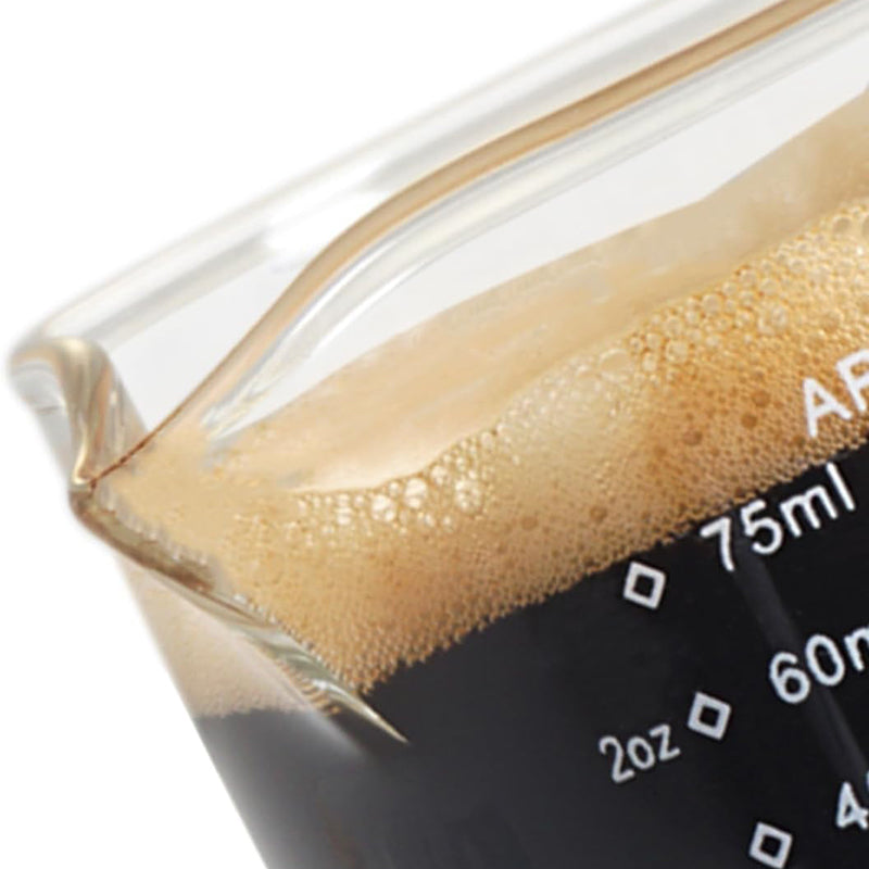 2 PACK 75ML Milk Frothing Pitcher Glass Measuring Cup Shot Glass with V-Shaped Mouth Clear Glass Tumbler