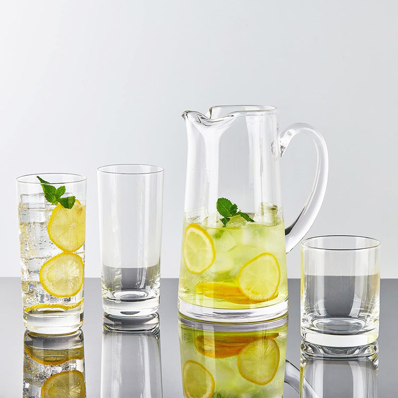 Heat-Resistant Drinking Glasses Set of 6 Double Fashioned Glass Tumblers 16oz Premium Borosilicate Clear Water Cups