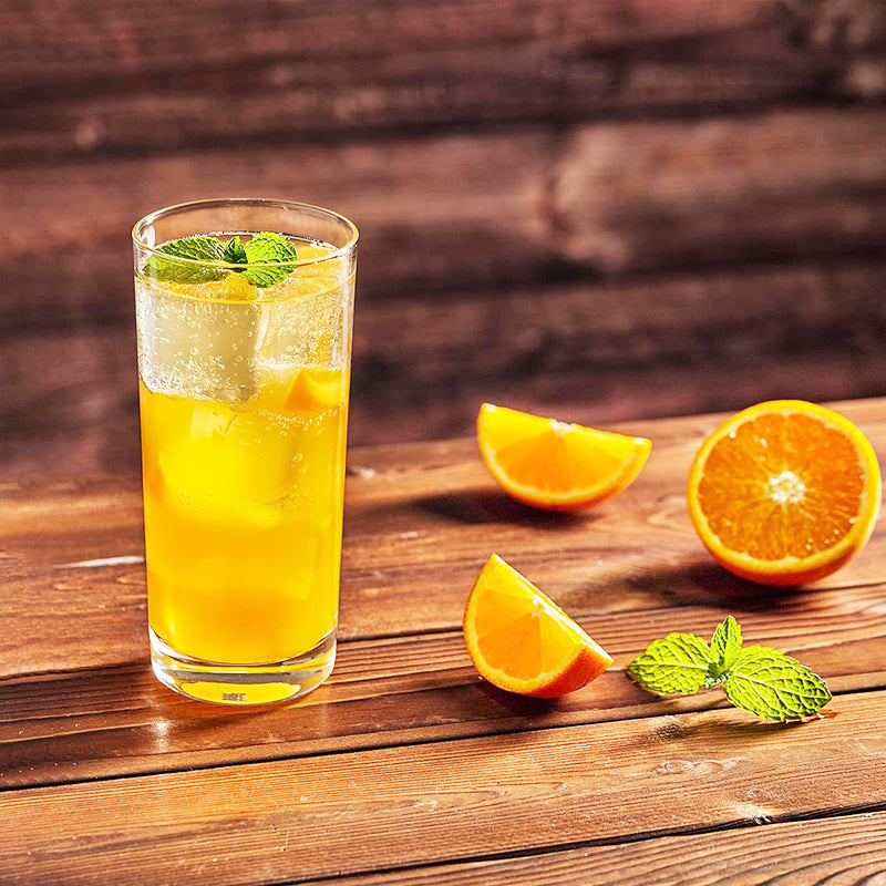 Heat-Resistant Drinking Glasses Set of 6 Double Fashioned Glass Tumblers 16oz Premium Borosilicate Clear Water Cups