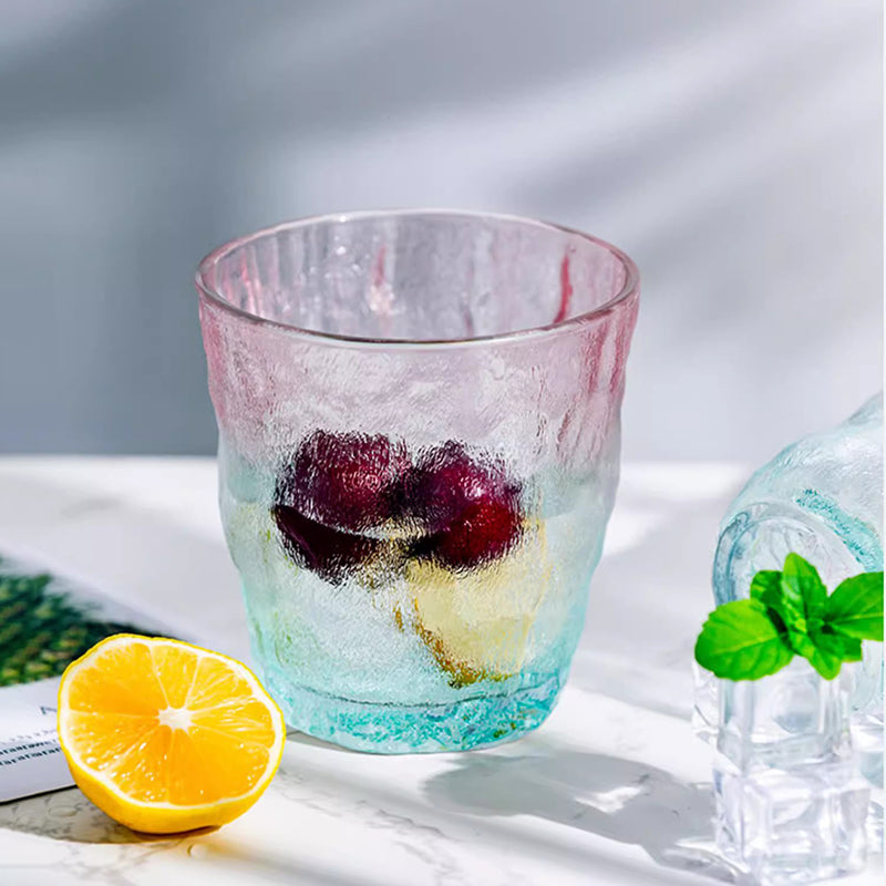 Glacier Pattern Glass Cup Water Cup Beverage Coffee Cup Household Gradient Color Water Cup