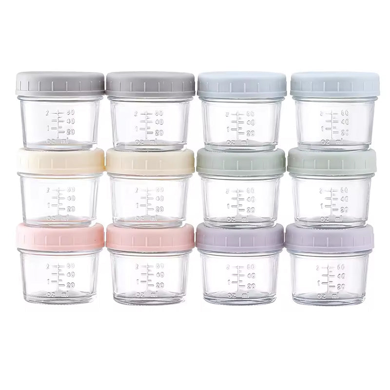 Glass Baby Food Storage Containers 4 Oz Baby Food Storage Jars With Lids, Baby Food Maker, Microwave, Dishwasher & Freezer Safe