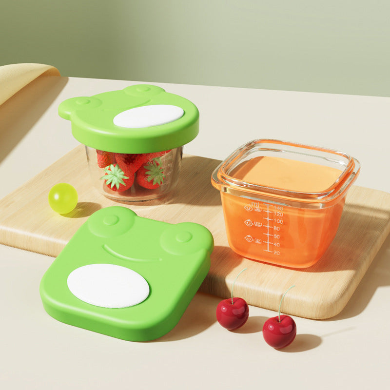 Portable Freezer Stackable Baby Food Storage High Borosilicate Glass Baby Food Containers With Silicone Lids