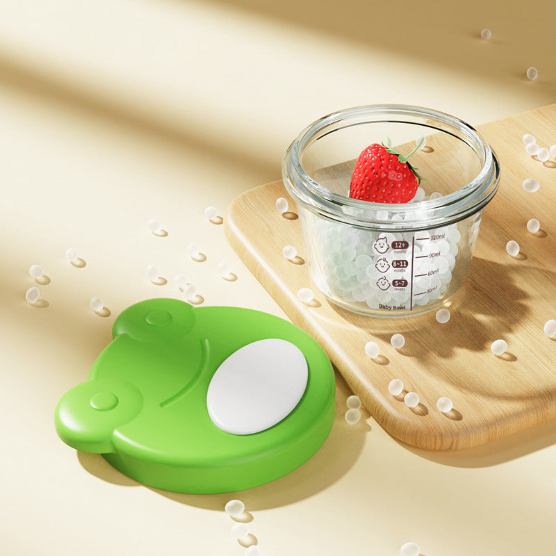 Portable Freezer Stackable Baby Food Storage High Borosilicate Glass Baby Food Containers With Silicone Lids