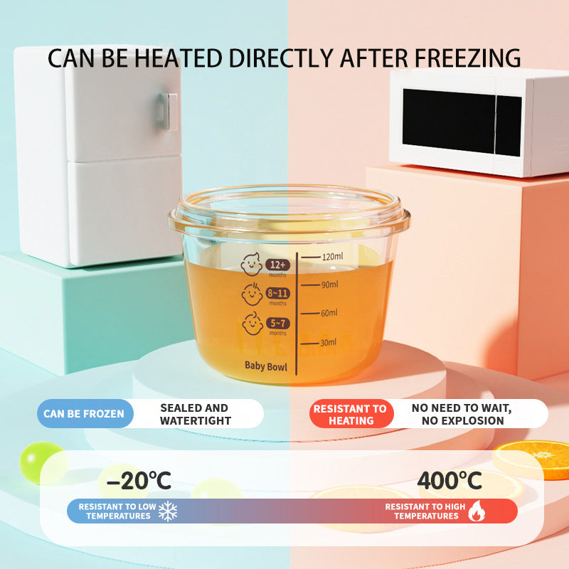 Portable Freezer Stackable Baby Food Storage High Borosilicate Glass Baby Food Containers With Silicone Lids