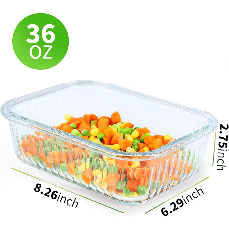 5 Packs 36 Oz Glass Food Storage Containers Glass Meal Prep Containers With Lids Airtight Glass Lunch Bento Boxes Bpa Free Microwave Freezer And Dishwasher Friendly