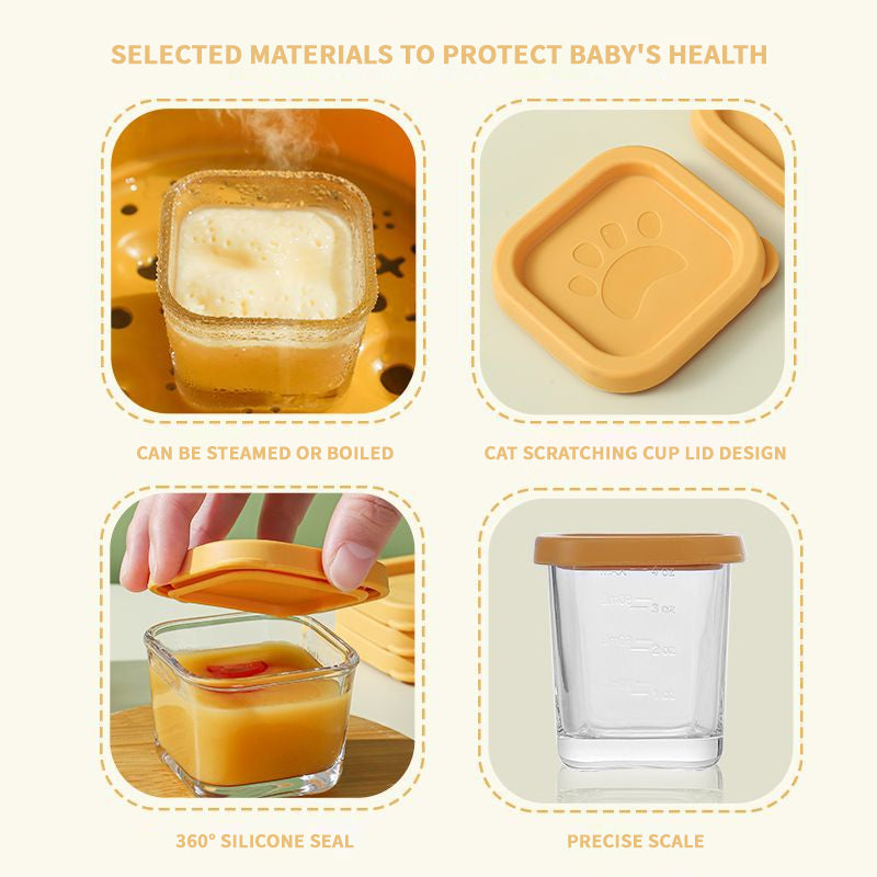 Glassware Baby Glass Containers For Food Storage With Lid Are Made Entirely Without Additives And Other Harmful Materials