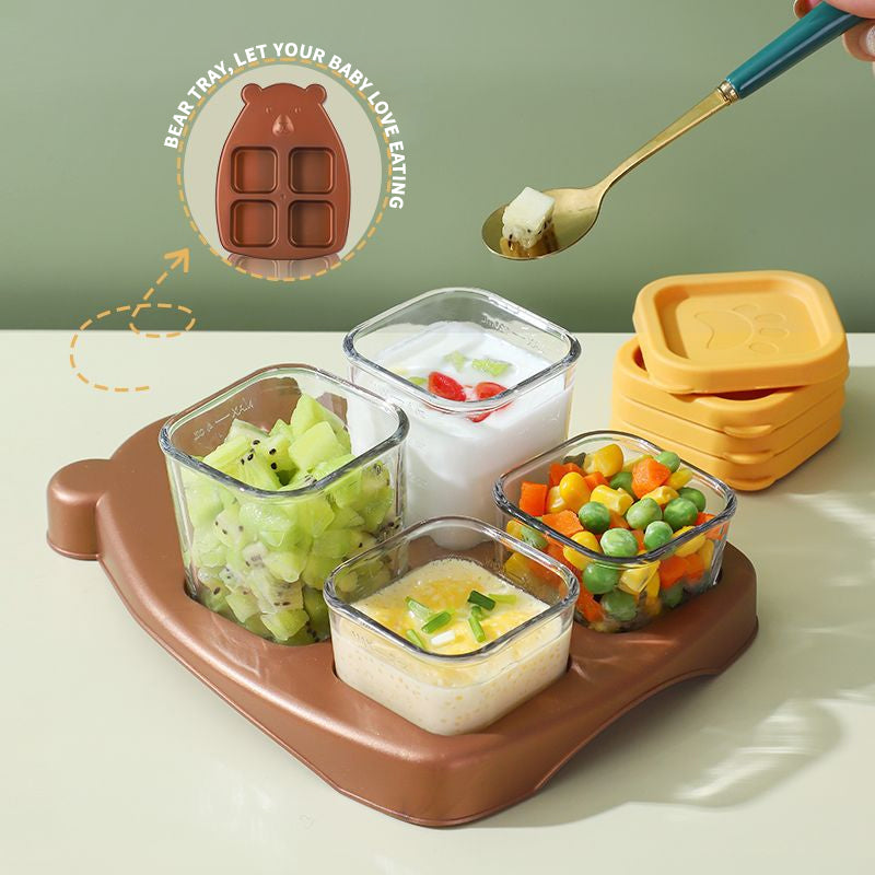 Glassware Baby Glass Containers For Food Storage With Lid Are Made Entirely Without Additives And Other Harmful Materials