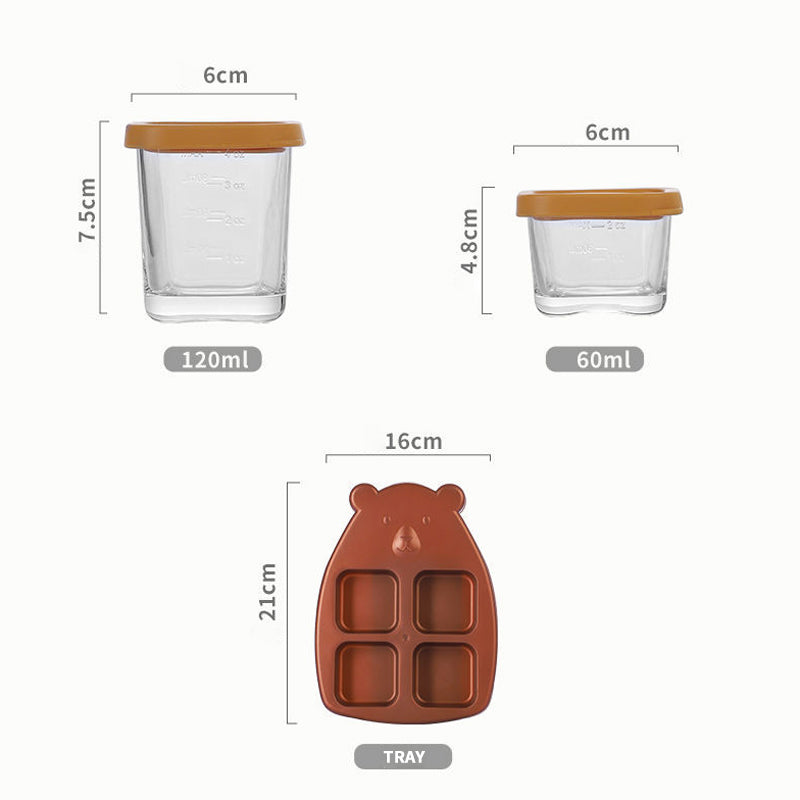 Glassware Baby Glass Containers For Food Storage With Lid Are Made Entirely Without Additives And Other Harmful Materials