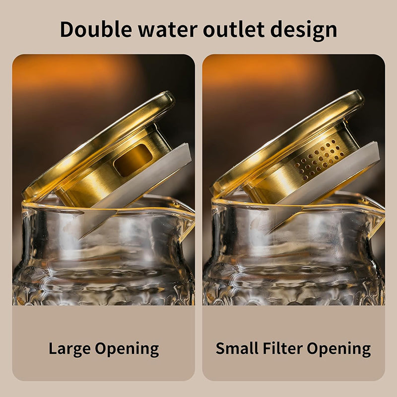 Heat Resistant Water Glass Jug Glass Pitcher with Lid, 2 PACK 2L Liter Vintage Water Pitcher for Cold Brew, Coffee, Lemonade, Iced Tea,Beverage