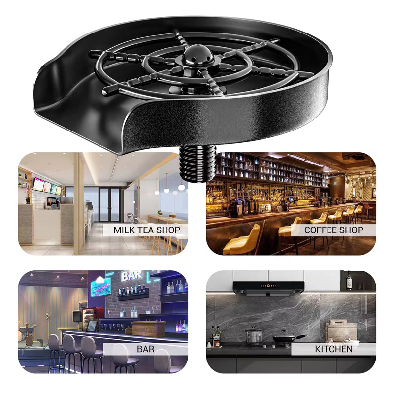 Kitchen Sink Faucet Stainless Steel Bottle Washer Cup Washer Cleaner,High Pressure Automatic Spin Quick Bar Glass Rinser