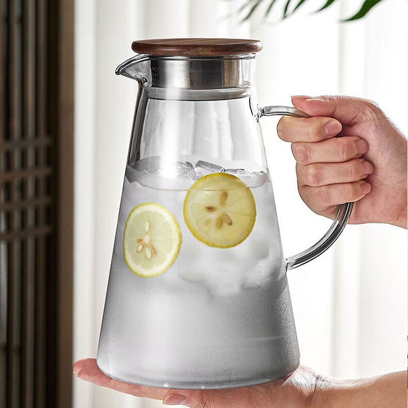 High-End Glass Teacup Walnut Handle High Temperature Resistant Office Green Tea Personal Cup 4 pack