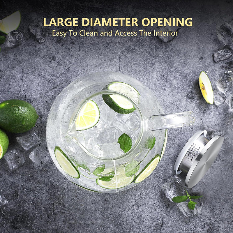 3200ml Morderned Glass Water Pitcher With Precise Scale Line Large Glass Iced Tea Pitcher For Cold Hot Drink