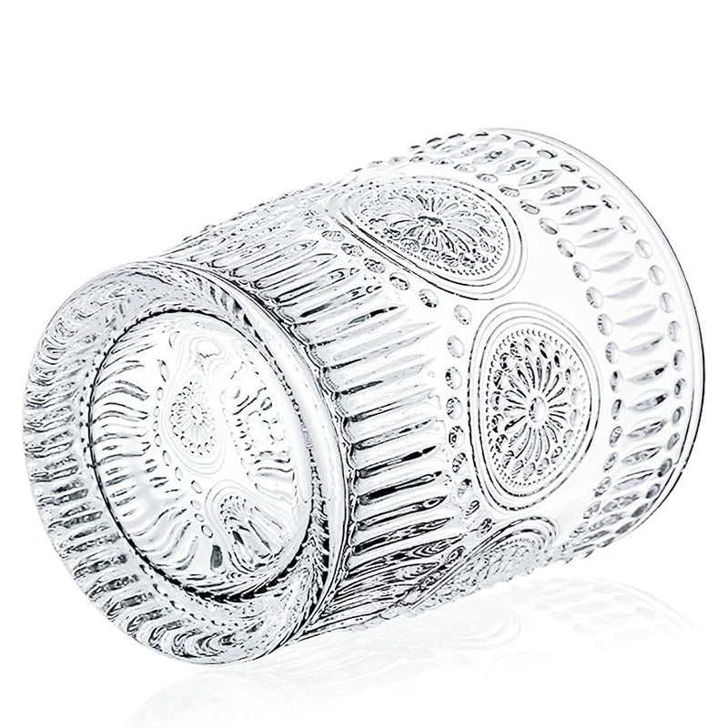 6 Pack 9 oz Water Glasses Premium Drinking Glasses Tumblers Vintage Glassware Set for Juice, Beverages, Beer