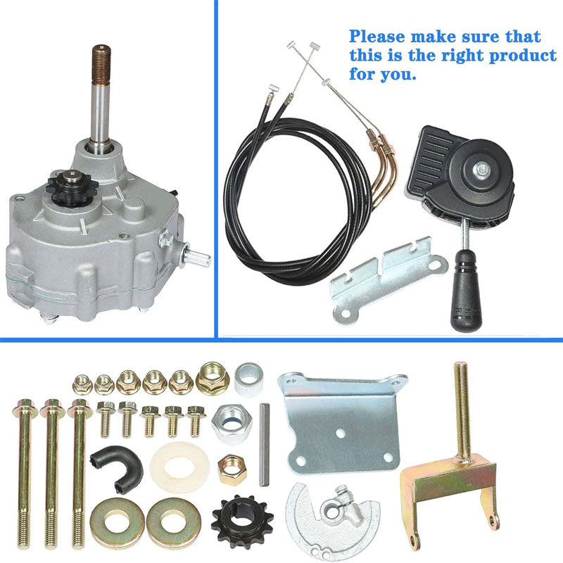 Go Kart Forward Reverse Gearbox Kit Replacement for 2HP-13HP Engine 4 Stroke 30 Series Torque Converter 35 Chain Go Karts Accessories