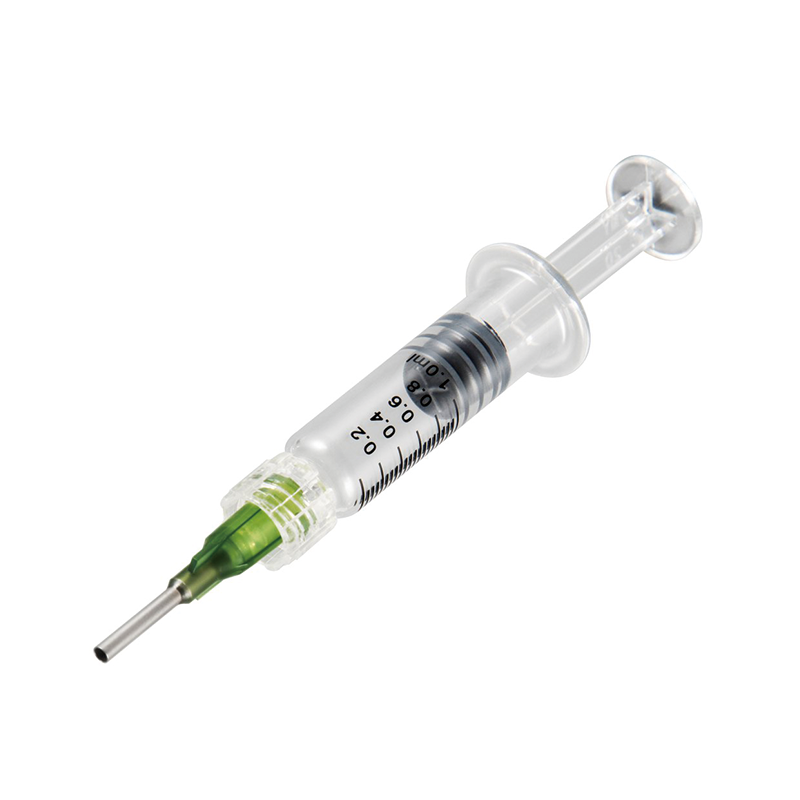 100 PCS Borosilicate Glass Luer Lock Syringe, 1mL, Reusable Glass Syringes with 14 Ga Blunt Tip Needles, for Lab, Vet, Craft, Art, Thick Liquids, Oil, Gel, Ink, Glue, Non Hypodermic(Gold putter)