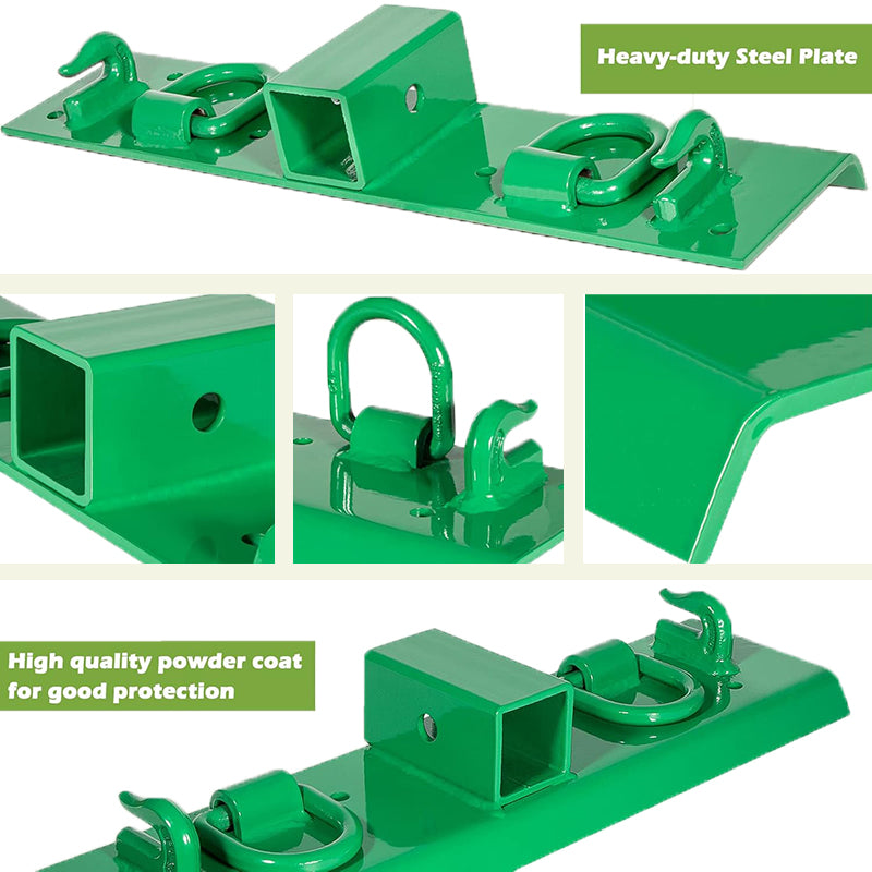 Tractor Grab Hooks 4.96" W × 21.93" L Fits Bolted on Compact Tractor Bucket Grab Hooks D Rings & 2" Receiver
