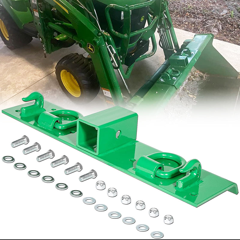 Tractor Grab Hooks 4.96" W × 21.93" L Fits Bolted on Compact Tractor Bucket Grab Hooks D Rings & 2" Receiver