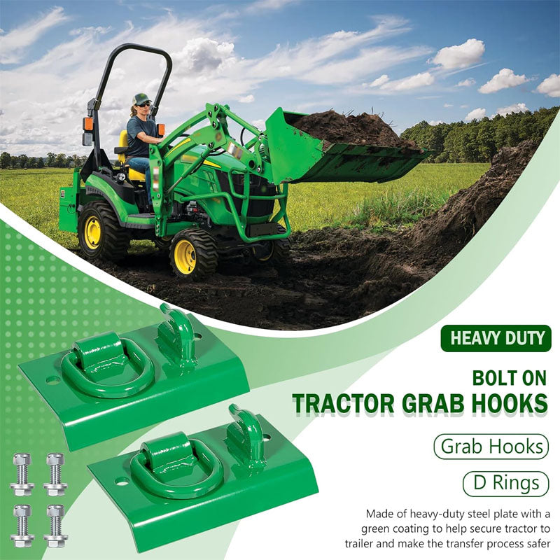 Grab Hooks Heavy Duty Bolt on Tractor Grab Hooks 1/4" Bolt on Grab Hooks for Tractor Bucket RV