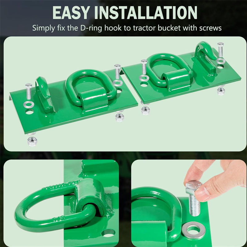 Grab Hooks Heavy Duty Bolt on Tractor Grab Hooks 1/4" Bolt on Grab Hooks for Tractor Bucket RV