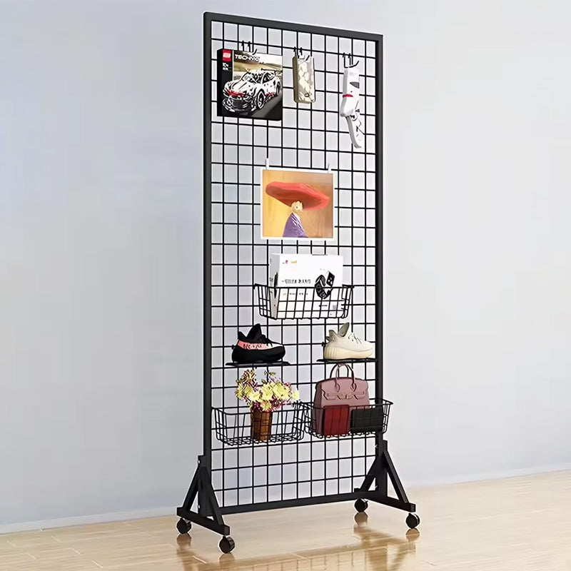 Retail Display Stand Grid Wall Panels 2 Packs With T-Base Metal Gridwall Panel Display Rack Home Furniture Customized