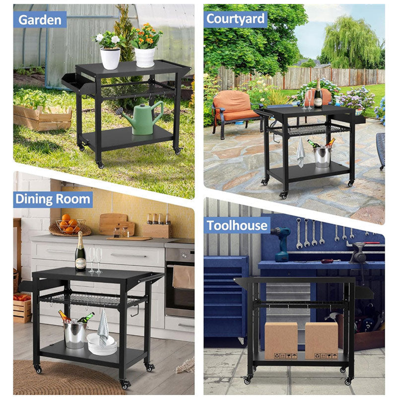 Outdoor Barbecue Car, Multi-Purpose Mobile Kitchen Barbecue Car