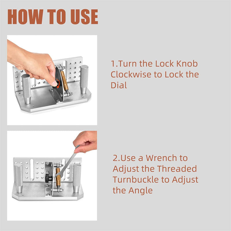 Belt Grinder Knife Holder, 7-3/4 Inch Long Knife Sharpener Positioner Adjustable Angle -5°~ 25°, Belt Sharpener Holder With Double Handles