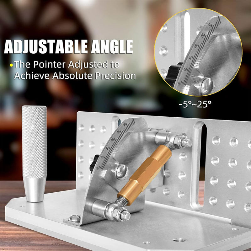 Belt Grinder Knife Holder, 7-3/4 Inch Long Knife Sharpener Positioner Adjustable Angle -5°~ 25°, Belt Sharpener Holder With Double Handles