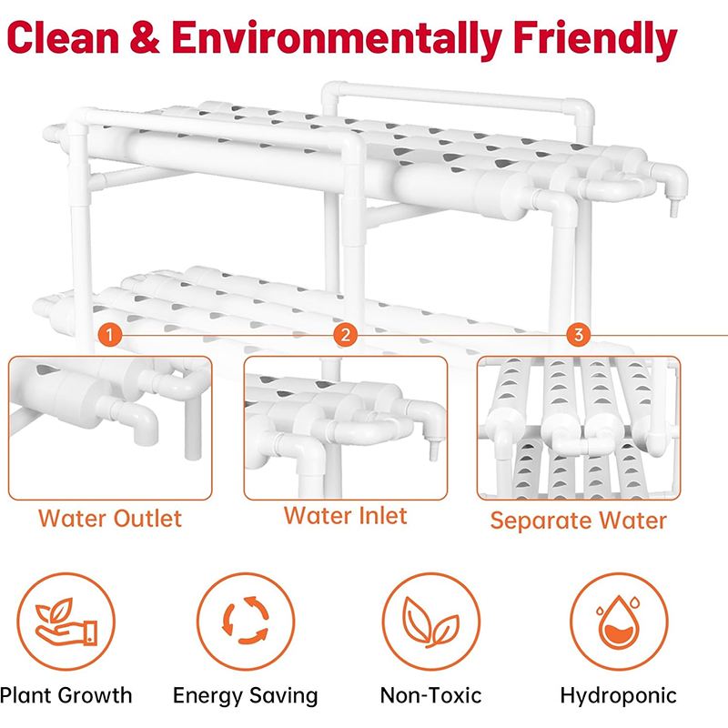 Hydroponic Site Grow Kit ,Hydroponic System, 3-Tier 108 Positions Hydroponic Field Planting Kit, Water Pump, Automatic Irrigation System, Hydroponic Planter Deep Water Cultivation, Soilless Planting Hose