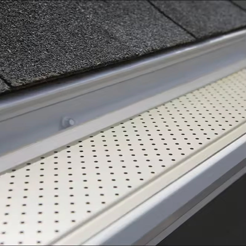 5 Inch Wide Aluminum Leaf Guard Gutter Metal Guards 4 Feet Long 13 Pcs 52 Ft Total Length 0.019'' Thick