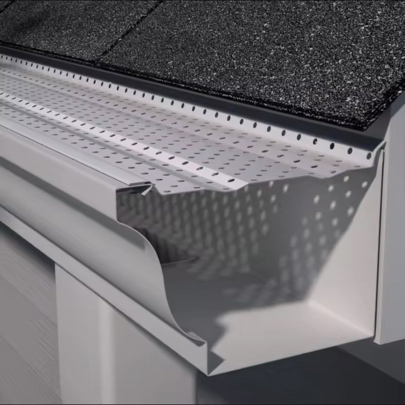 5 Inch Wide Aluminum Leaf Guard Gutter Metal Guards 4 Feet Long 13 Pcs 52 Ft Total Length 0.019'' Thick