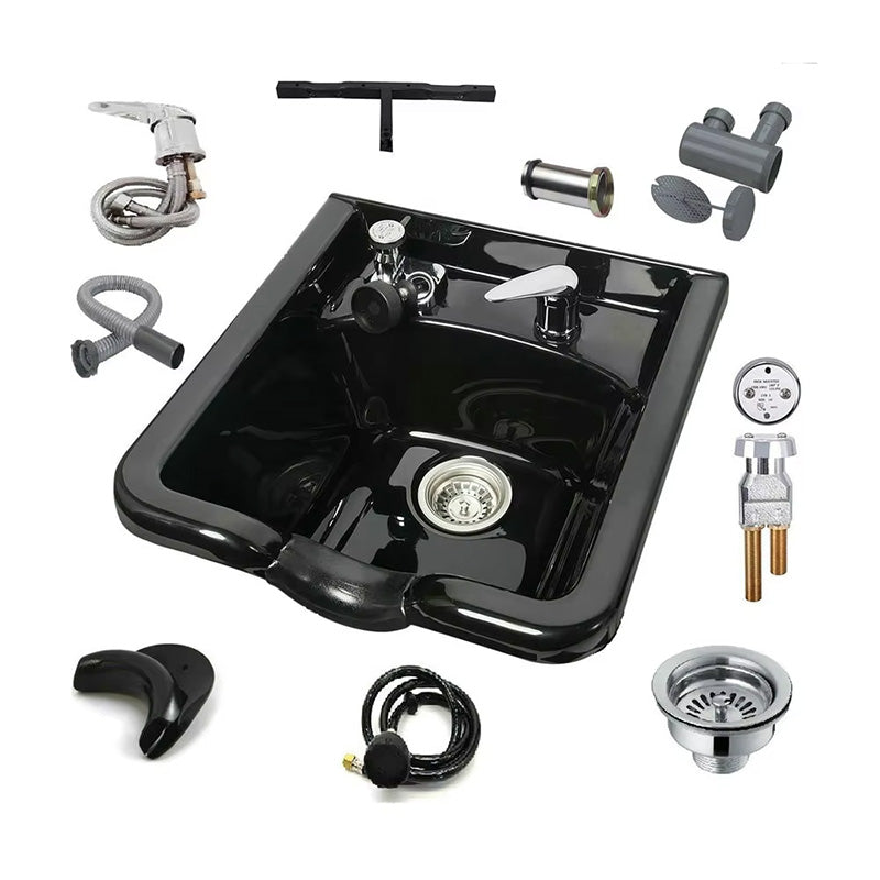 Shampoo Bowl Hair Sink Basin Black ABS Plastic Salon and Spa Hair Sink Beauty Salon Equipment