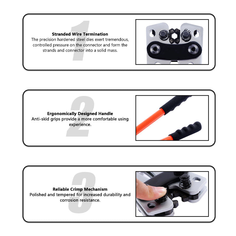 Cable Ear Sc Terminal Crimping Pliers, Hand Tool Cable Cutter For Crimping 6-50mm² Cables
