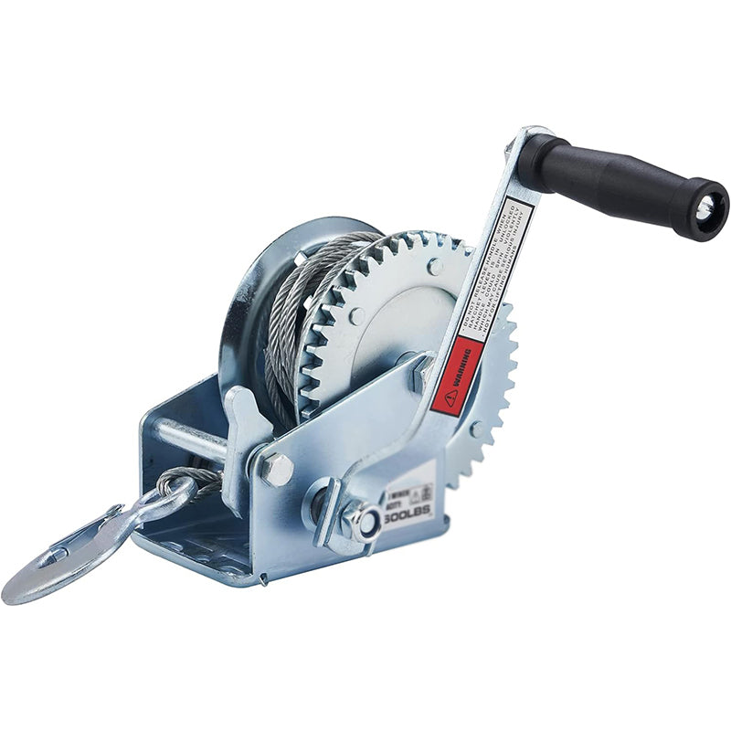 1600lbs Hand Winch Boat Winch with 10m Cable Manual Winches Adjustable Corrosion Resistant Towing Winches