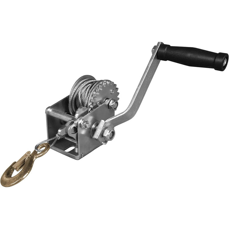 Hand Winch 600 lbs Pulling Capacity Boat Trailer Winch Heavy Duty Rope Crank with 23 ft Steel Wire Cable for Trailer Boat or ATV Towing