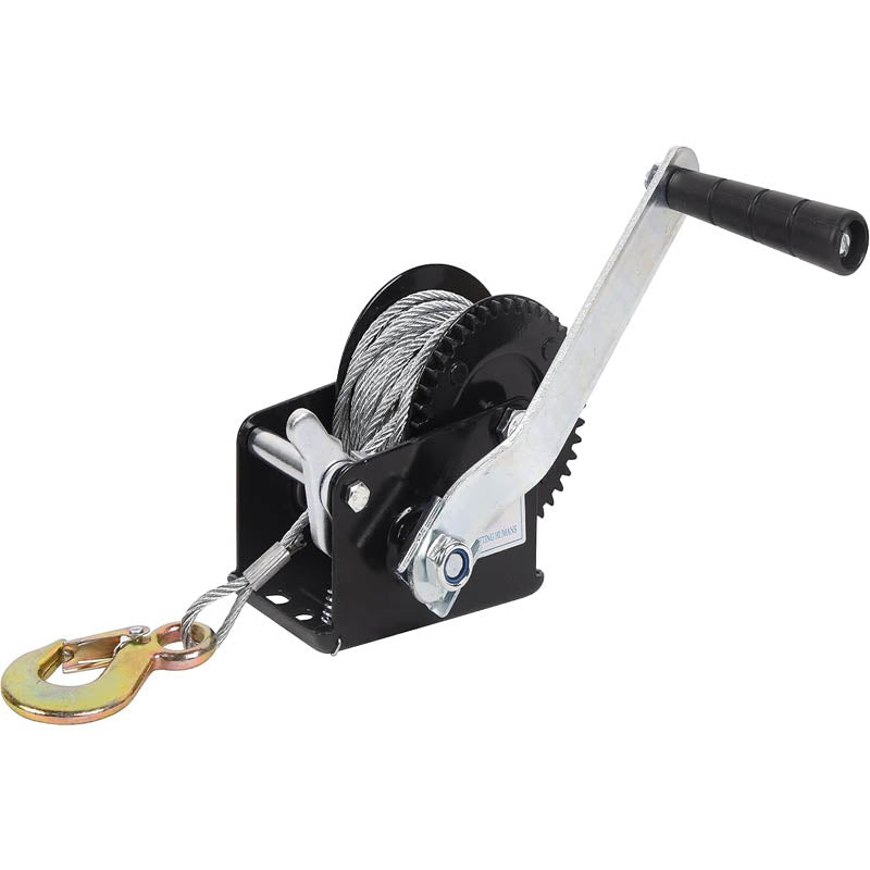 Hand Winch 800 lbs Pulling Capacity Heavy Duty Rope Crank with 33 ft Steel Wire Cable and Two-Way Ratchet for Trailers ATV UTV Boat