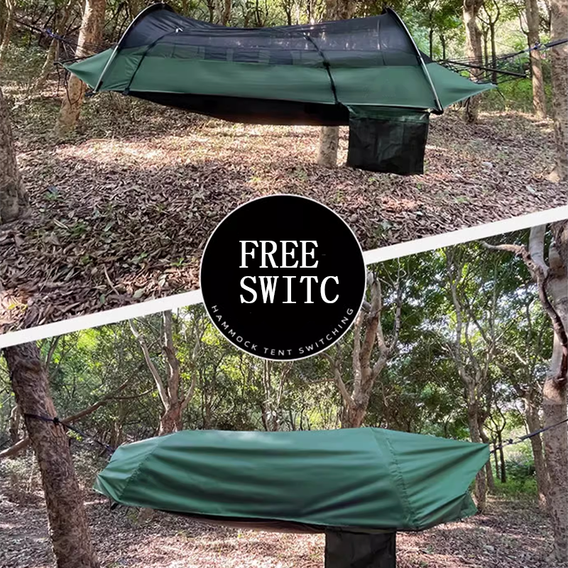 Hanging Tent Hammock Outdoor Adult Thick Anti-Rollover Tent Camping Anti-Mosquito Sunshade Double Swing With Mosquito Net Ultra-Light Drop Bed