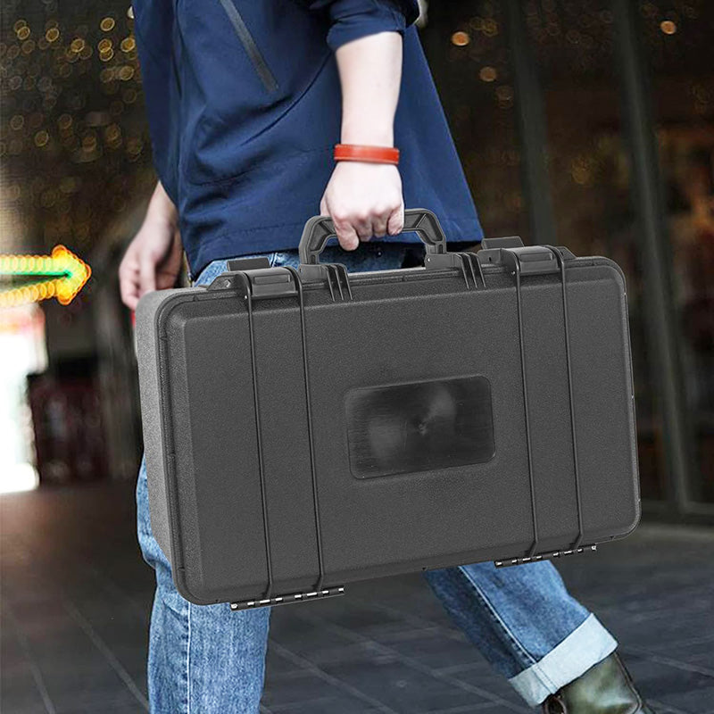 Anti-fall 17" x 10" x 5.9" Tool Safety Box for Travel Outing Handheld Portable Storage Case Hard Box Waterproof Hard Case for Microphone,Drones, Camera