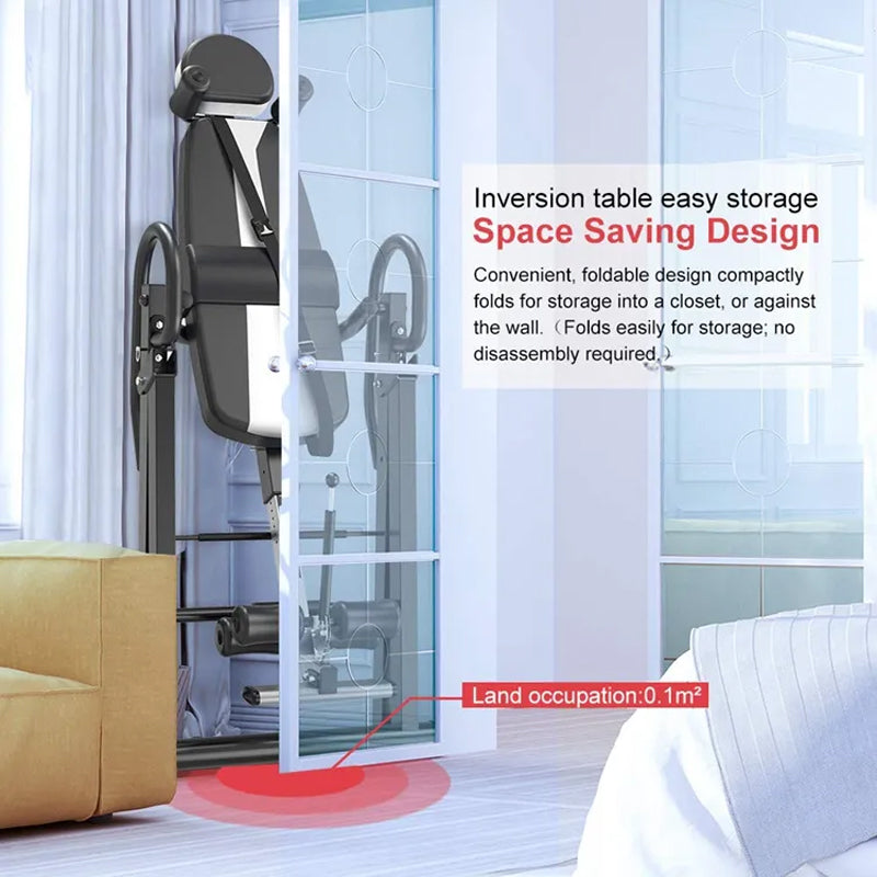 Home Sport Fitness Back Pain Release Folding Adjustable Inversion Table, Improve Posture And Spinal Health,300lbs Weight Capacity Safe Easy Inversion Therapy Home Gym